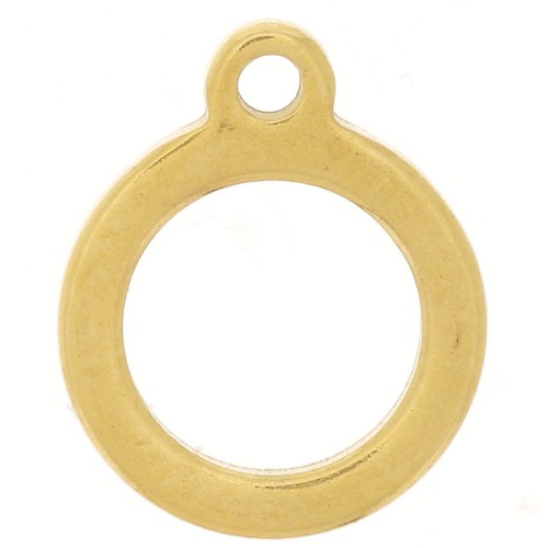 Pendente rotondo scavato 10 mm - Acciaio inossidabile 304 dorato x1