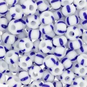 Perla Preciosa a strisce 4/0 5,1 mm - Bianco - Blu x20 g