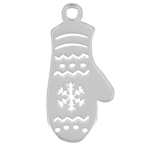 Ciondolo a forma di guanto di Natale 15x7 mm - Argento 925 x1