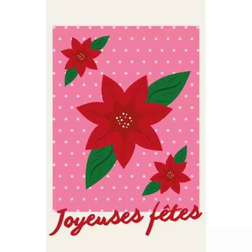 Biglietti di ringraziamento - Buone Feste - Rosa - Rosso x10