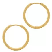 Orecchini a cerchio da 17 mm - filo da 1,6 mm -acciaio inossidabile 304L dorato x2