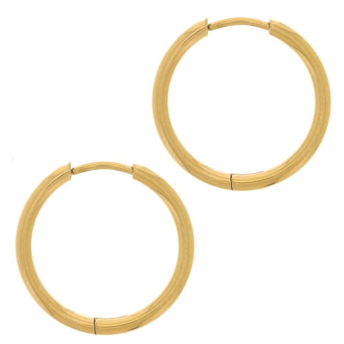 Orecchini a cerchio da 17 mm - filo da 1,6 mm -acciaio inossidabile 304L dorato x2