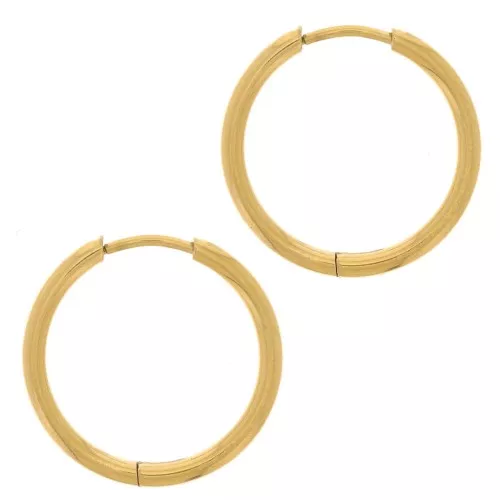 Orecchini a cerchio da 17 mm - filo da 1,6 mm -acciaio inossidabile 304L dorato x2