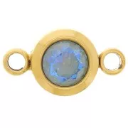 Distanziatore per pietre di nascita 6 mm CZ - Dicembre - Acciaio inossidabile 304L Gold - Blu