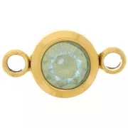 Distanziatore per pietre di nascita 6 mm CZ Mars - Acciaio inossidabile 304L Gold - Acquamarina