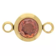 Distanziatore con pietra di nascita 6 mm CZ - Juillet - Acciaio inossidabile 304L Gold - Rubino