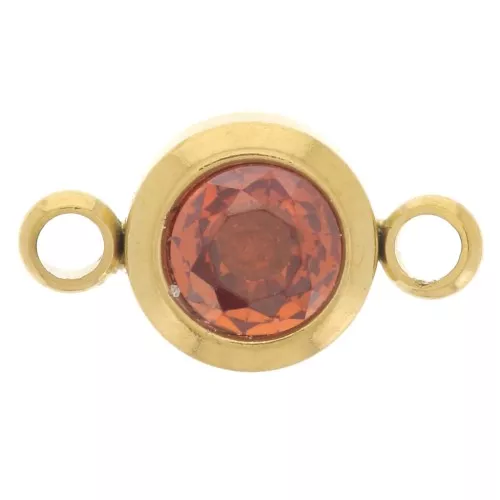 Distanziatore con pietra di nascita 6 mm CZ - Juillet - Acciaio inossidabile 304L Gold - Rubino