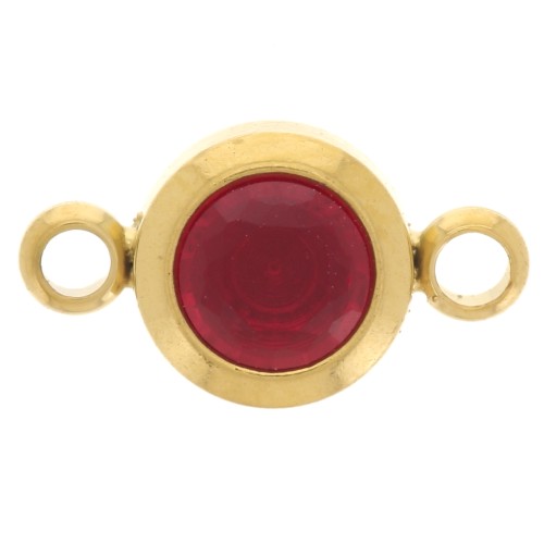 Distanziatore con pietra di nascita 6 mm CZ - Janvier - Acciaio inossidabile 304L Gold - Siam