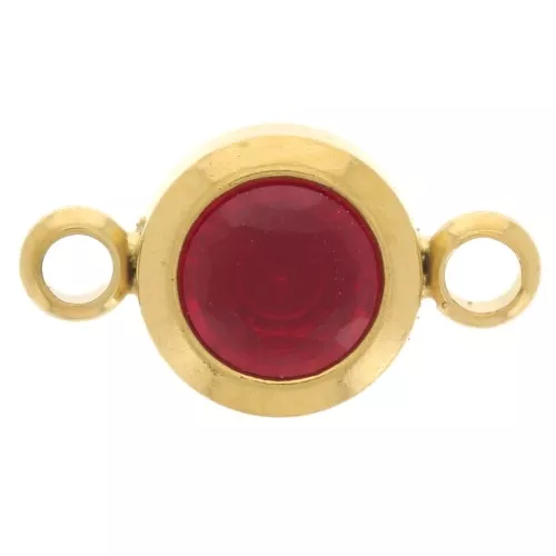 Distanziatore con pietra di nascita 6 mm CZ - Janvier - Acciaio inossidabile 304L Gold - Siam