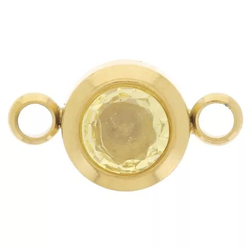 Distanziatore per pietre di nascita 6 mm CZ Novembre - Acciaio inossidabile 304L Gold - Topazio