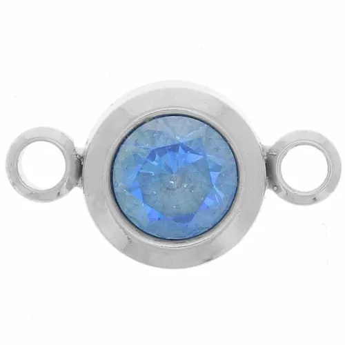 Distanziatore per pietre di compleanno 6 mm CZ - Dicembre - Acciaio inossidabile 304L - Blu