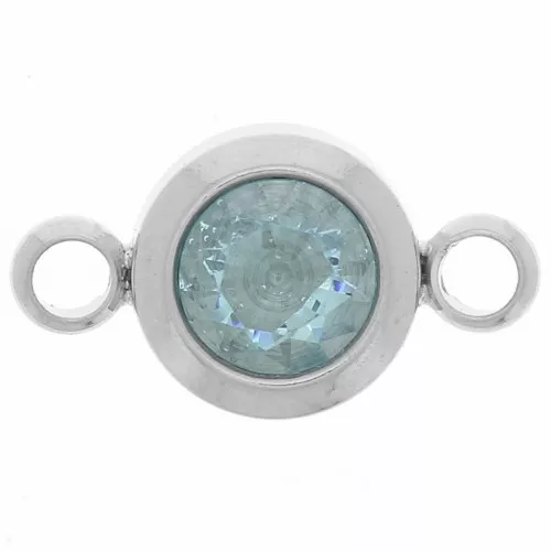 Distanziatore per pietre di nascita 6 mm CZ - Marte - Acciaio inossidabile 304L - Acquamarina