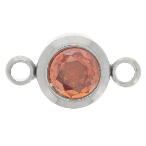 Distanziatore per pietre di nascita 6 mm CZ - Juillet - Acciaio inossidabile 304L - Rubino