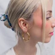 Orecchini cerchio 40 mm - Acciaio inossidabile 304L dorato x2