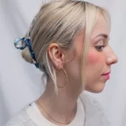 Orecchini a cerchio con maglia a specchio - 44 mm - Acciaio inox 304L dorato x2