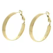 Orecchini a cerchio largo - 34 mm - acciaio inossidabile 304L satinato oro x2