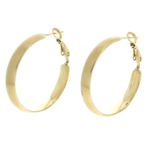 Orecchini a cerchio largo - 34 mm - acciaio inossidabile 304L satinato oro x2