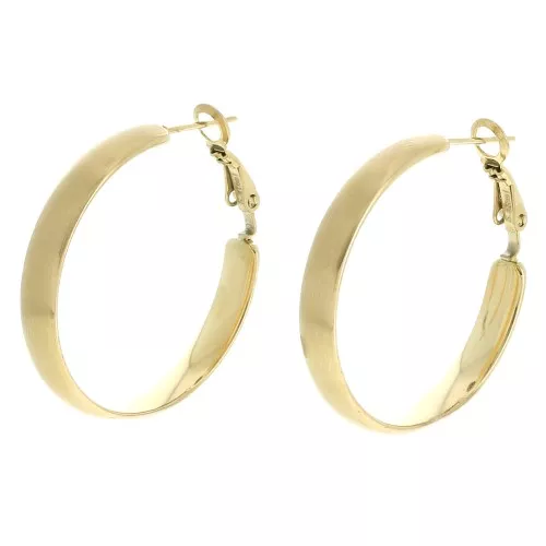 Orecchini a cerchio largo - 34 mm - acciaio inossidabile 304L satinato oro x2