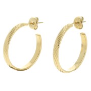 Orecchini cerchio nervato da 25 mm - Acciaio inox 304L dorato x2|raw }}