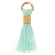 Pompon imitazione cotone da 12 mm con chiusura a perla - Oro - Menta x1|raw }}