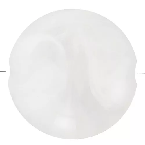 Perline tonde piatte in acrilico 22 mm Bianco Marmorizzato x6