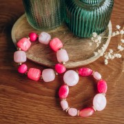 Perline tonde piatte in acrilico 22 mm Bianco Marmorizzato x6