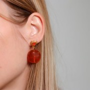 Perline tonde piatte in acrilico 22 mm Bianco Marmorizzato x6