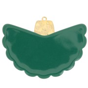 Pendente a ventaglio in resina e acciaio inossidabile 316L 28,5x40 mm - verde marmorizzato x1