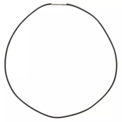 Girocollo in cotone cerato da 1,8 mm con chiusura in acciaio inox 304 - Nero x40cm