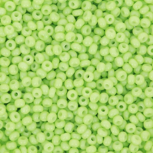Perla Preciosa 11/0 2 mm - Solgel - Verde chiaro 3, tinte in bianco gesso, 20 g
