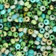 Perla Preciosa 8/0 da 3 mm - Mix verde x 20 g