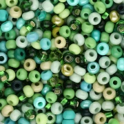 Perla Preciosa 8/0 da 3 mm - Mix verde x 20 g