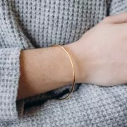 Bracciale liscio fine 66 mm - Dorato in oro fino x1