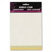 Assortimento di 3 fogli imitazione cuoio madreperlato 16x20 cm Dorato