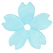 Perline acriliche piatte da 10,5 mm con fiori di ciliegio - Perla azzurra x10