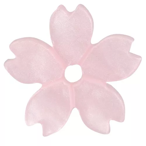 Perline acriliche piatte da 10,5 mm con fiori di ciliegio - Perla rosa chiaro x10
