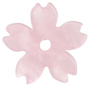 Perline acriliche piatte da 10,5 mm con fiori di ciliegio - Perla rosa chiaro x10