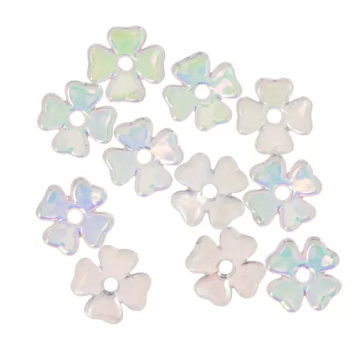 Perline floreali in acrilico da 7 mm - Crystal AB x20