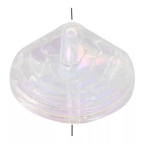 Perle di conchiglia 12x14 mm in resina - Trasparente - AB x4