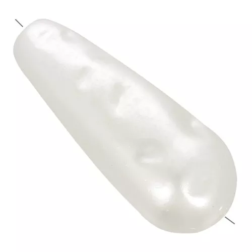Perle martellate 19x8 mm imitazione perla d'acqua dolce - Bianco perlato x4