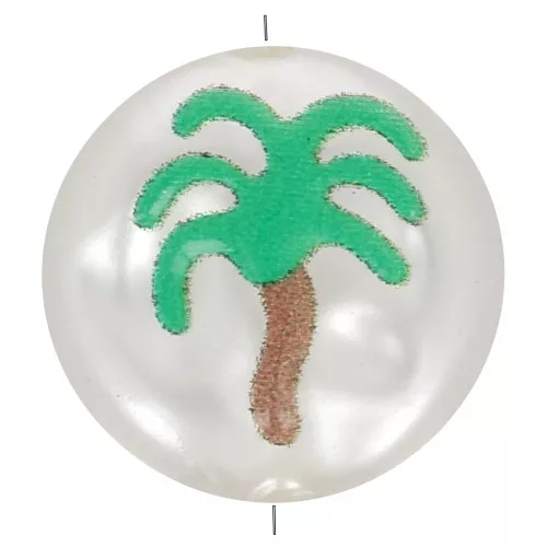 Perla barocca 12 mm imitazione perla d'acqua dolce - Motivo a palma - Bianco perlato x1