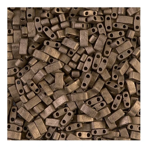 Miyuki Half Tila Beads 5x2.3x1.9 mm HTL-2006 - Mat Metallic Dark Bronze x10g