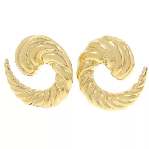 Orecchini a spirale con effetto ritorto 29 mm Acciaio inossidabile 304L dorato x2