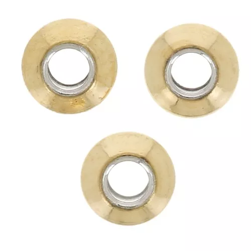 Perline appiattite 3x1,5 mm - Acciaio inossidabile dorato 304L x10