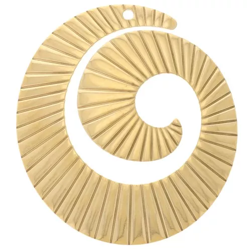 Pendenti spirale nervata 35x32 mm - Acciaio inossidabile 316L dorato x2