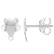 Orecchini a fiore 8,5x7 mm con anello chiuso - Argento 925 x2