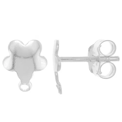 Orecchini a fiore 8,5x7 mm con anello chiuso - Argento 925 x2