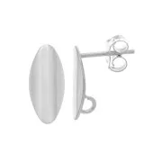 Orecchini ovali curvi 13x6 mm con cerchio aperto - Argento 925 x2