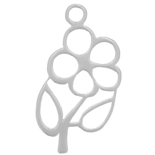 Ciondolo fiore traforato 19x9 mm - Argento 925 x1