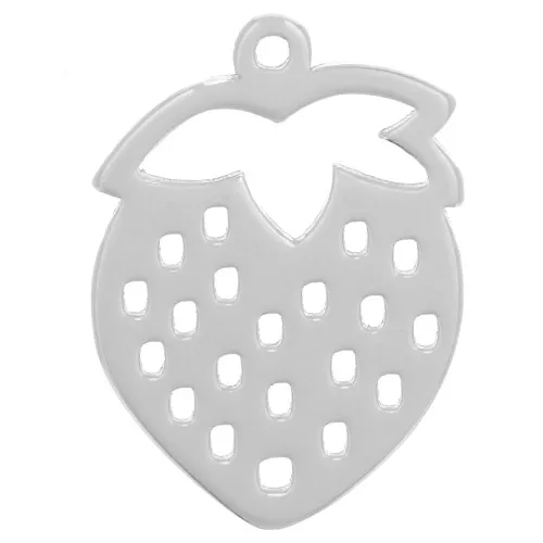 Ciondolo fragola traforata 15x11 mm - Argento 925 x1